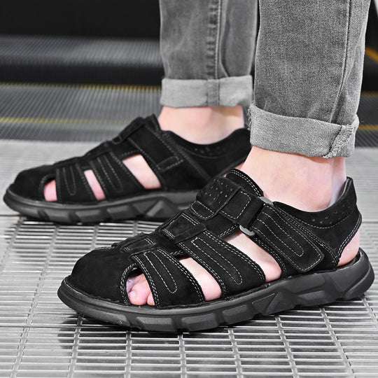 Herren bequeme Sandalen aus hochwertigem Leder EB