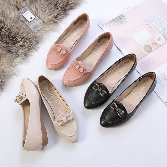 Damen nan Mokassin-Loafer mit gepolstertem Komfortfußbett und filigraner Schleifenapplikation EB