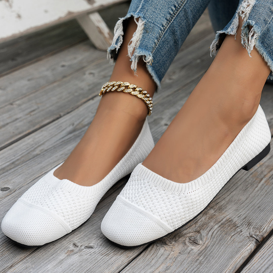Damen atmungsaktive Slip-On Ballerinas mit flexiblem Netzdesign EB