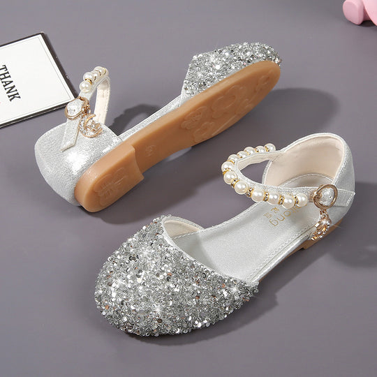 Mädchen Elegante Ballerinas mit Glitzer und Perlen EB