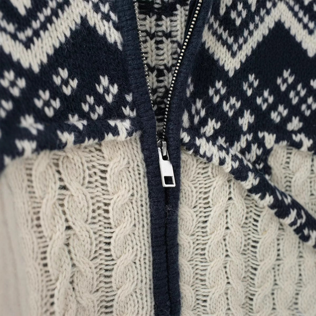 Damen Strickjacke mit modernem Norwegermuster EB