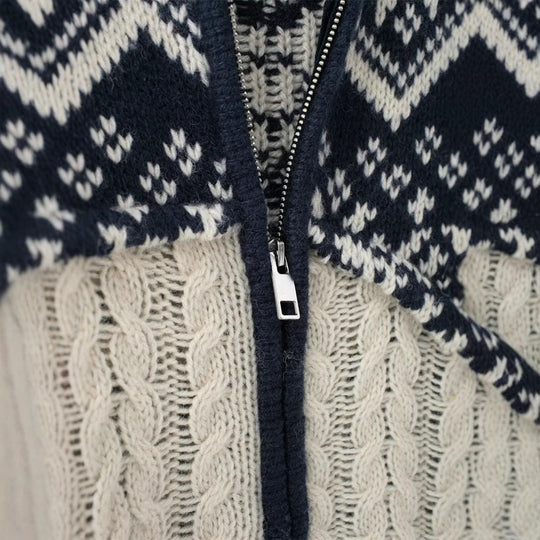 Damen Strickjacke mit modernem Norwegermuster EB