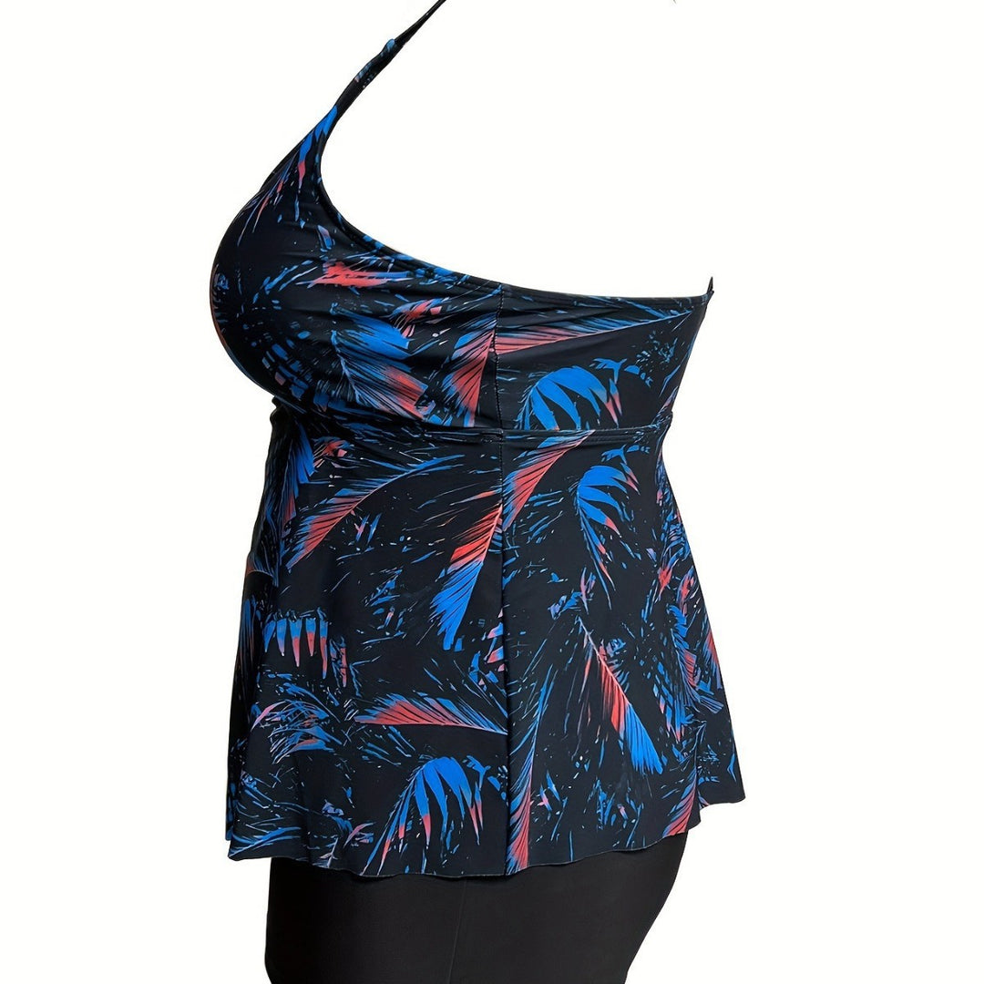 Damen Tankini-Oberteil mit fließendem Schnitt und hochwertigem floralem Design EB
