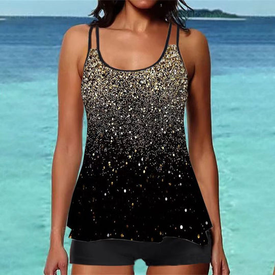 Damen Tankini-Oberteil mit floralem Design und Rückenriegel EB