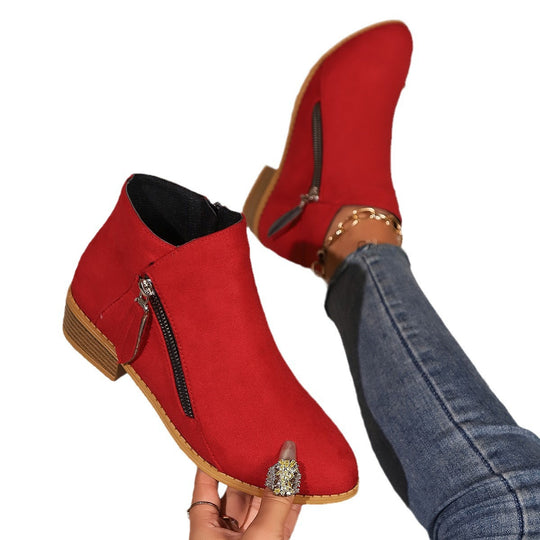 Damen Ankle Boots mit asymmetrischem Reißverschluss von EB