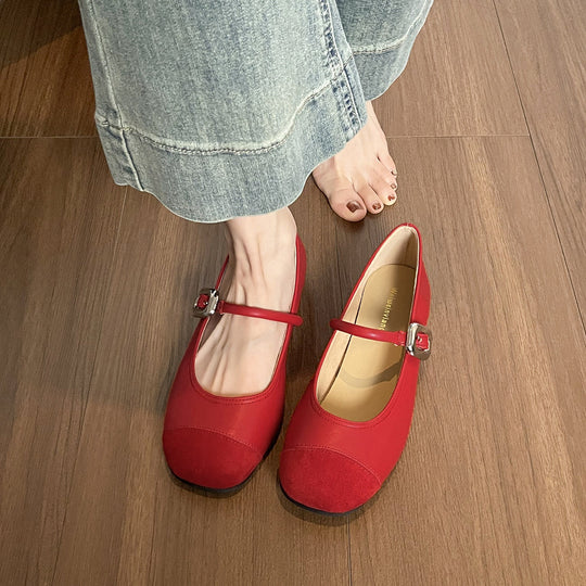 Damen Ballerinas mit modischer Schnallenapplikation EB