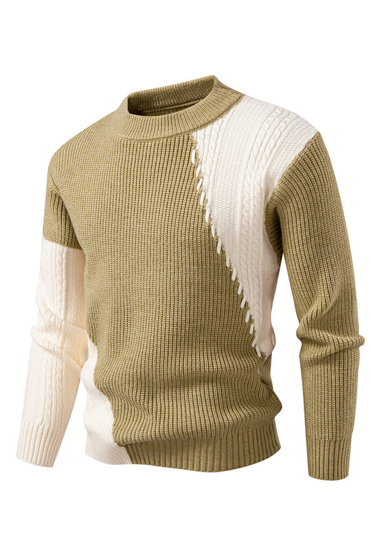 Herren Strickpullover mit modernem Struktur-Design und elegantem Kragen EB