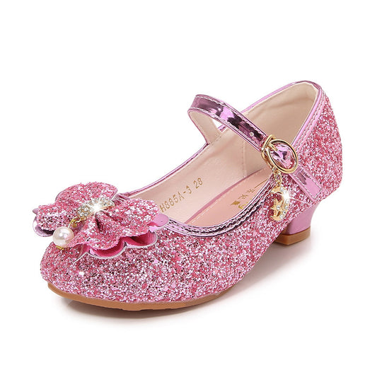 Mädchen Glitzernde Ballerinas mit Schleifenapplikation EB