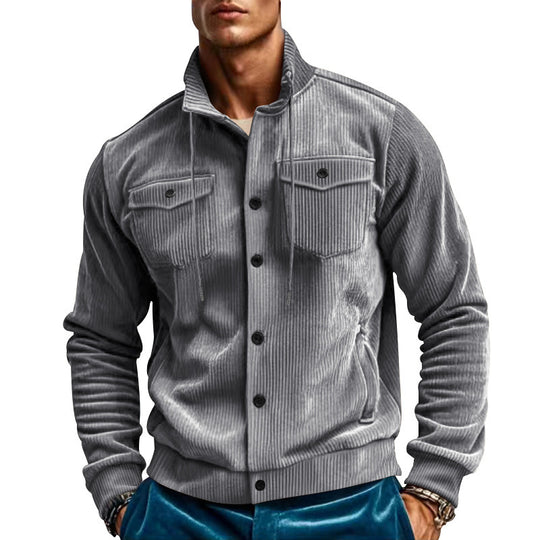Herren modische Cordjacke mit praktischen Taschen und hochwertiger Verarbeitung EB