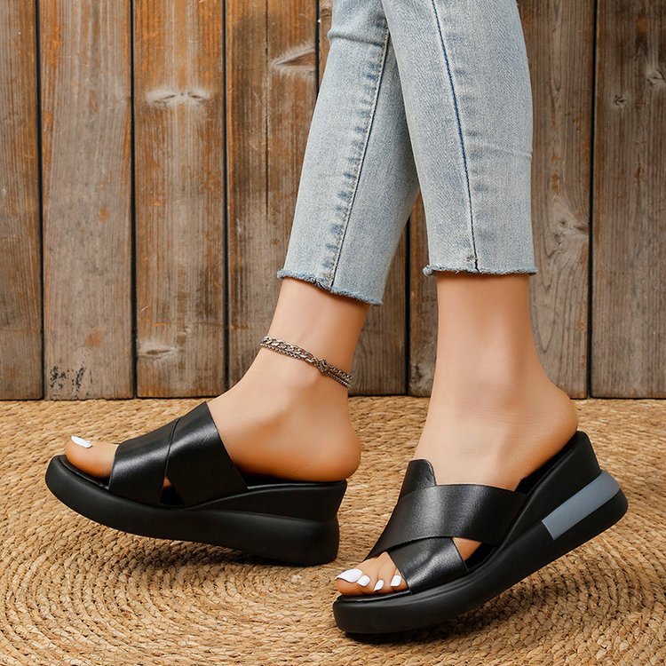 Damen Plateau-Sandalen mit modischem Schnitt EB
