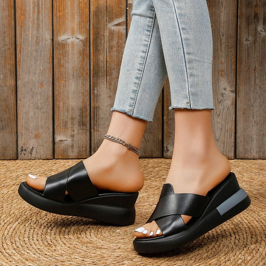 Damen Plateau-Sandalen mit modischem Schnitt EB