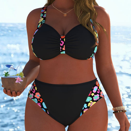 Damen Bikinis mit festem Halt und modischen Mustern EB