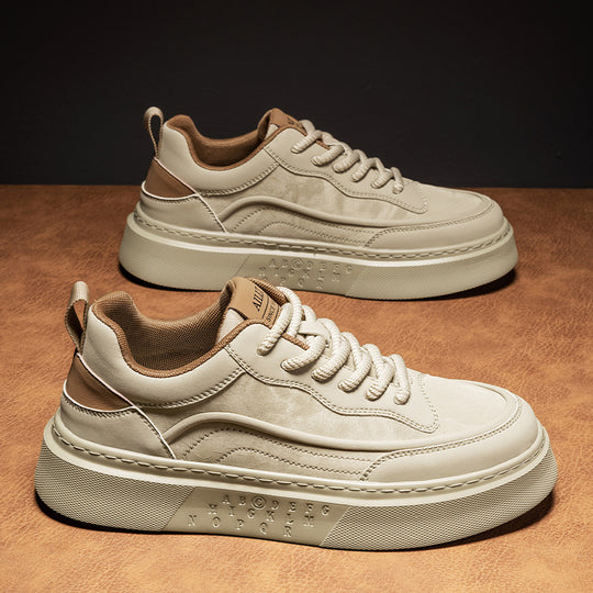 Damen Sportliche Leder Sneakers EB