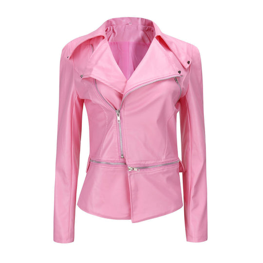 Damen jacke mit asymmetrischem Reißverschluss und stilvollen Zipper-Details EB