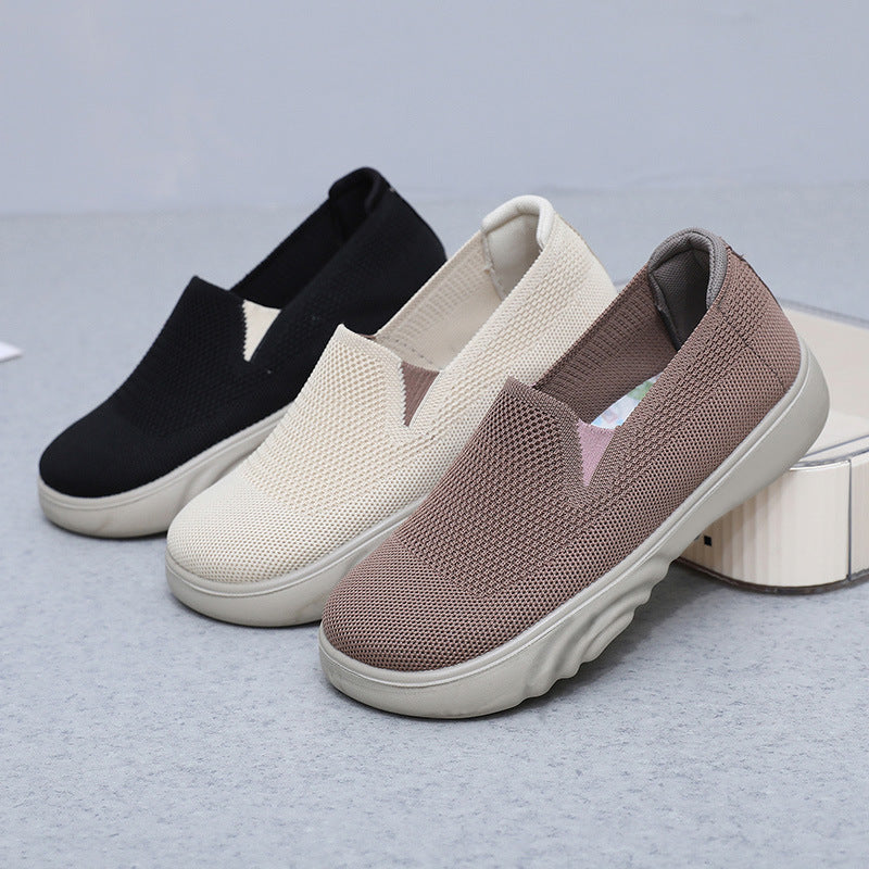 Damen Bequeme und atmungsaktive Slip-On Freizeitschuhe mit flexiblem Obermaterial EB