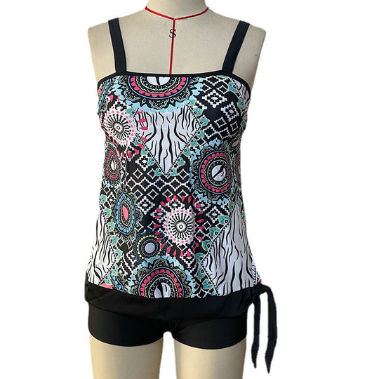 Damen Komfortabler Tankini mit verspieltem Muster EB