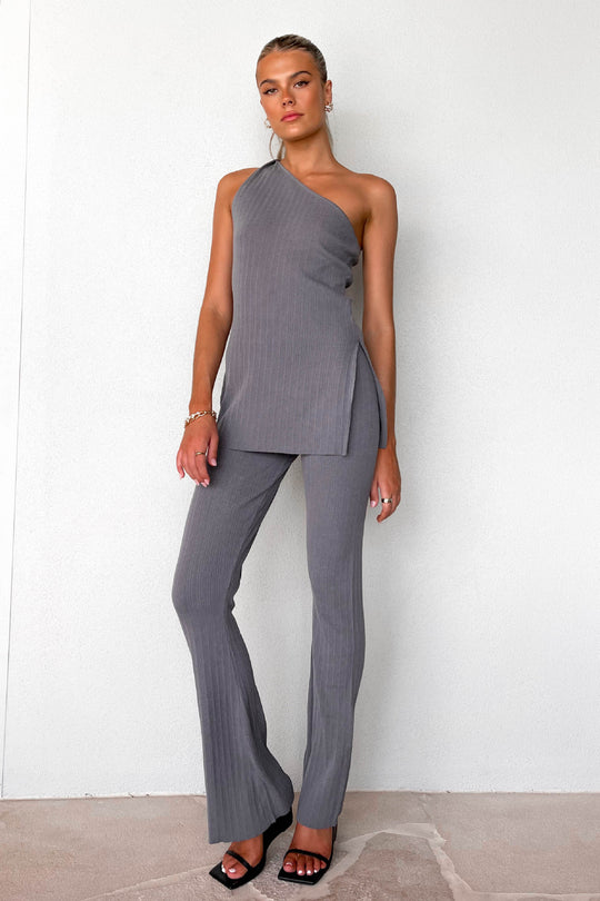 Damen lässiges asymmetrisches Oberteil mit passender Hose EB