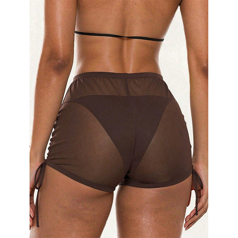 Damen Badeshorts mit verstellbarem Seitenschnürdesign EB