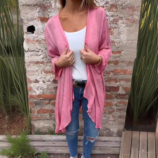 Damen lässige Langarmjacke aus luftiger Sommerqualität EB