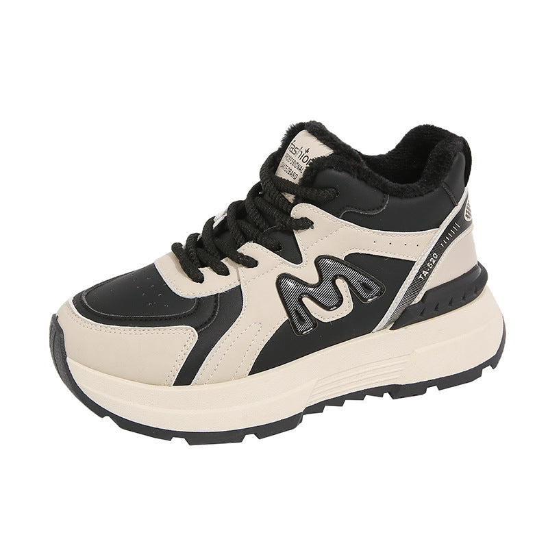 Damen Sportliche High-Top Sneakers mit kuscheligem Innenfutter und rutschfester Profilsohle EB