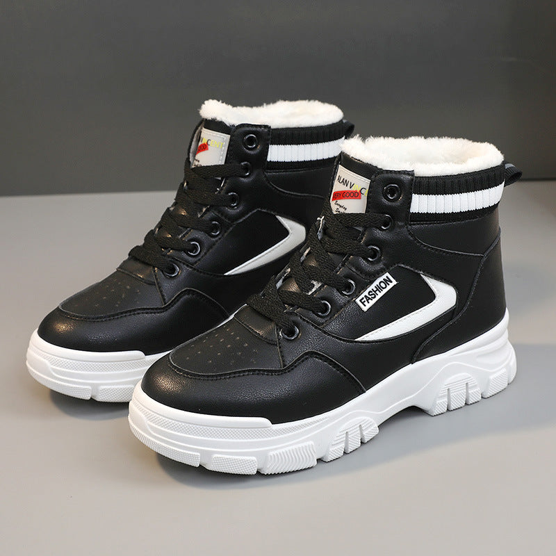 Damen modische High-Top Sneakers mit warmem Innenfutter und strapazierfähigem Obermaterial EB