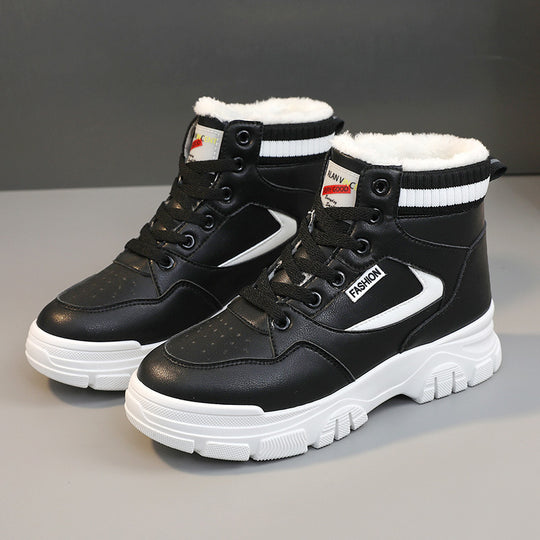 Damen modische High-Top Sneakers mit warmem Innenfutter und strapazierfähigem Obermaterial EB