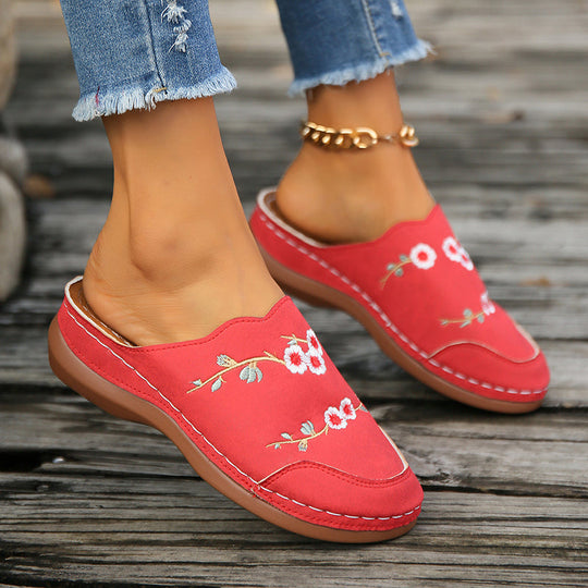 Bestickte Vintage-Blumen Hausschuhe EB