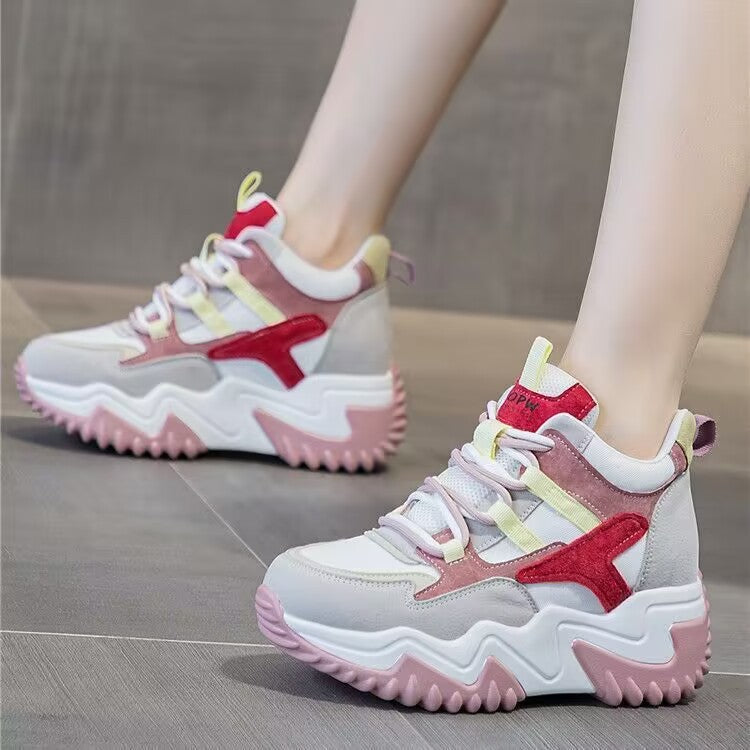 Damen Chunky Sneakers mit ergonomischer Laufsohle und atmungsaktiven Einsätzen EB