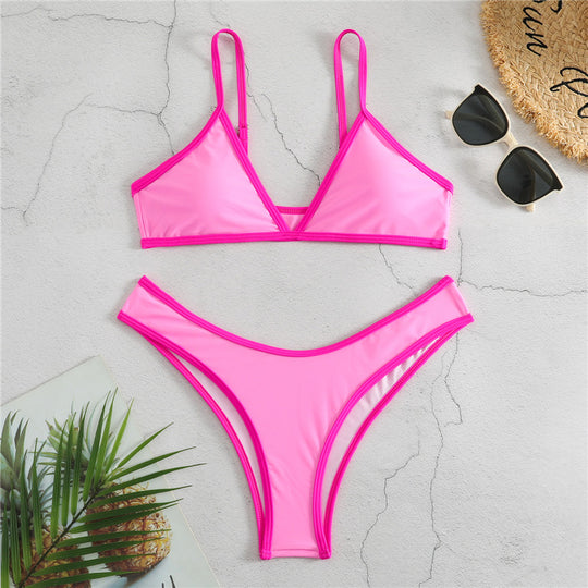 Damen Bikini-Set mit sportlichem Schnitt und trendigen Kontrastdetails EB