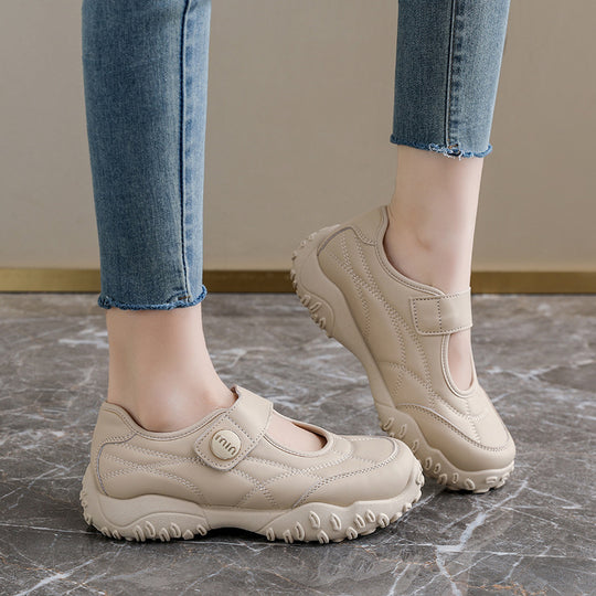 Damen praktische und modische Freizeit-Schuhe mit verstellbarem Klettverschluss EB