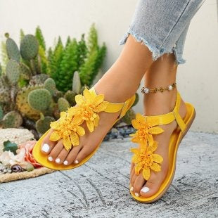 Damen Riemchen-Sandalen mit floralen Applikationen EB
