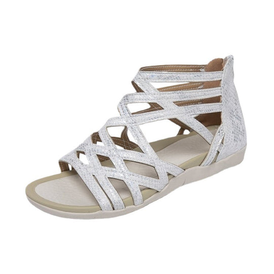 Damen Komfortable Riemensandalen mit geflochtenem Riemendesign EB