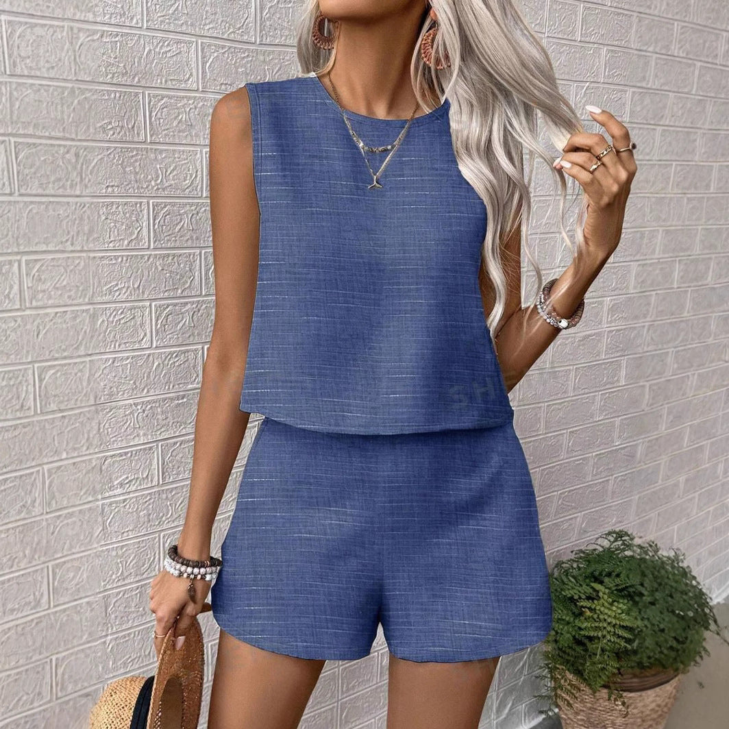 Damen lässiges Sommerliches Twinset aus leichtem Material EB