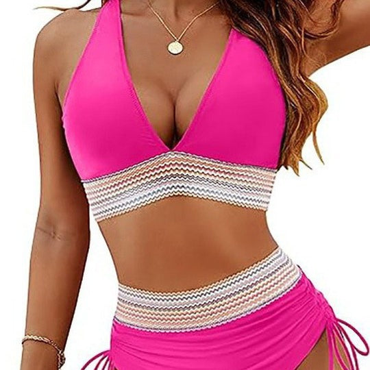 Damen Hochtailliertes Bikini-Set mit verstellbaren Trägern EB