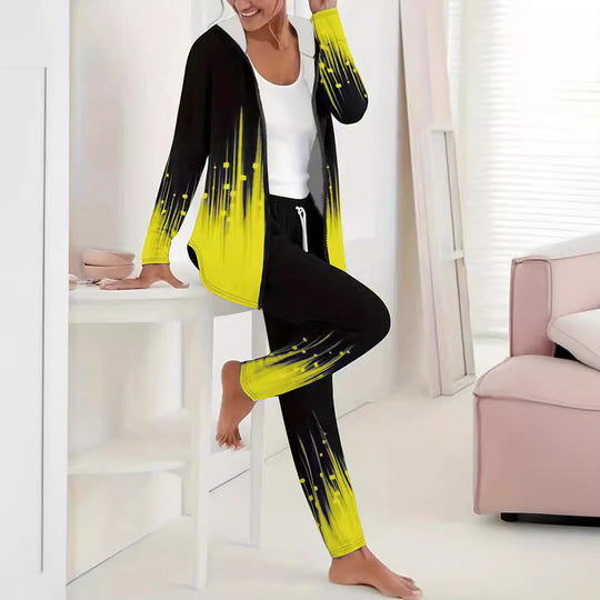 Damen Sportlicher Freizeitanzug mit moderne Farbverlauf-Details EB
