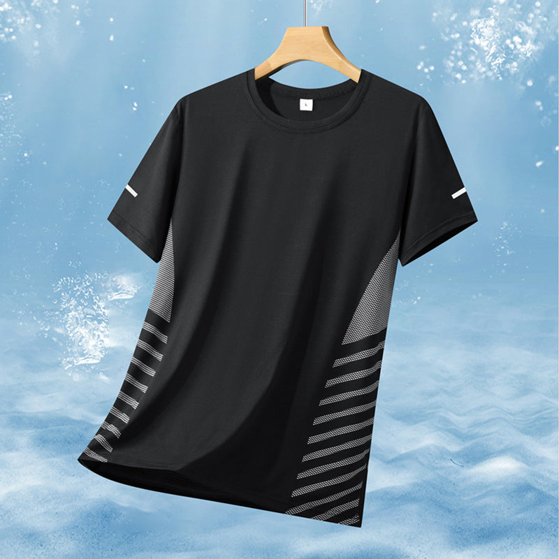 Herren nan atmungsaktives Sportshirt mit Netz-Einsätzen, feuchtigkeitsableitender Funktionsstoff und reflektierenden Streifen EB
