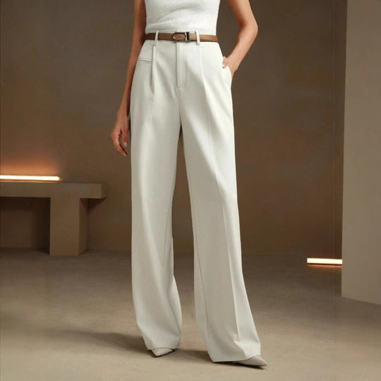 Damen Weite und elegante Anzughose mit hohen Bund EB