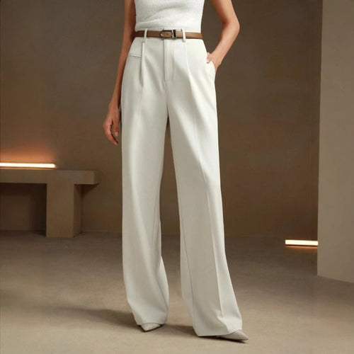 Damen Weite und elegante Anzughose mit hohen Bund EB