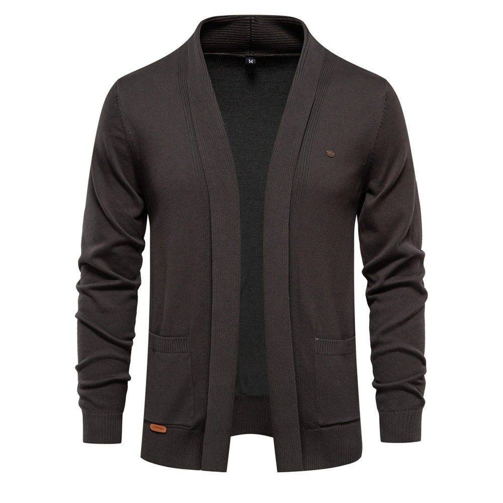 Herren Strickjacke mit offenem Schnitt und praktischen Taschen EB