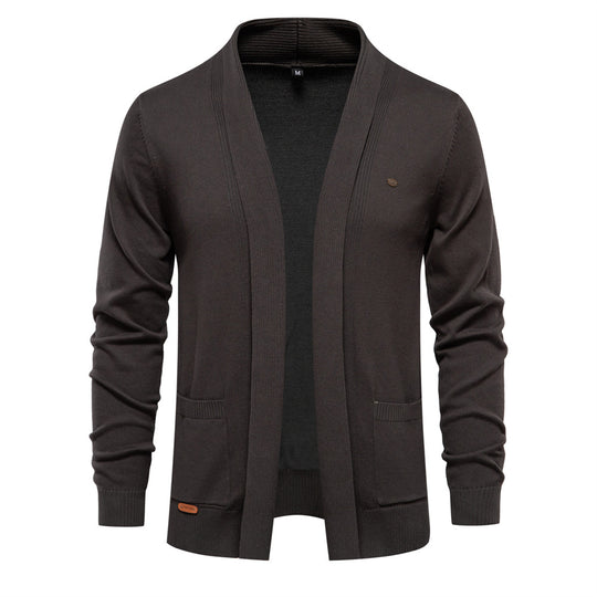 Herren Strickjacke mit offenem Schnitt und praktischen Taschen EB