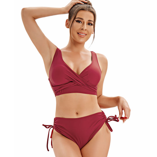 Damen Modischer Wickelbikini mit verstellbaren Trägern EB