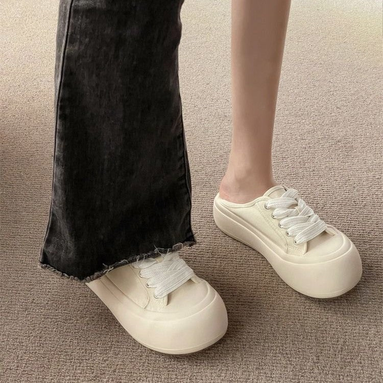 Damen Bequeme Sneaker aus hochwertigem Material mit elastischen Schnürsenkeln EB