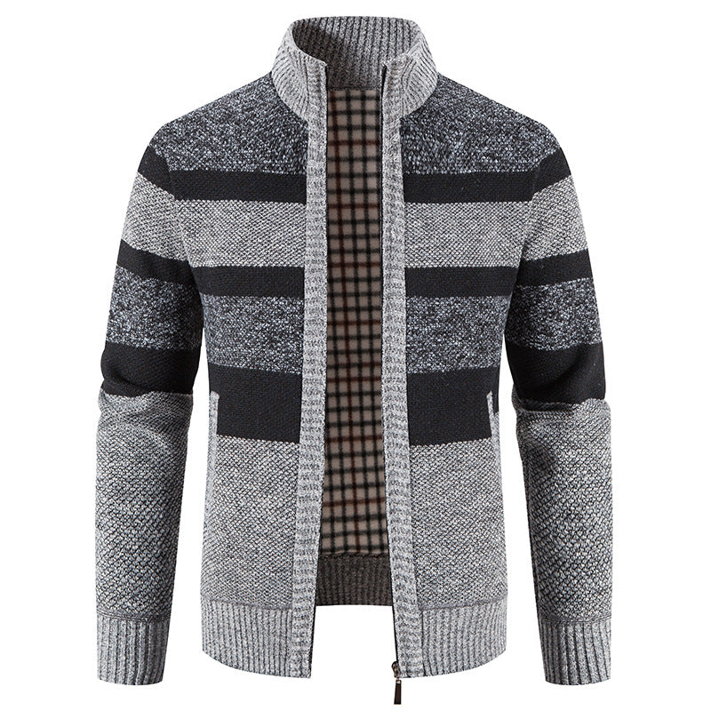 Herren modische Strickjacke mit einem modernen und vielseitigen Karomuster EB