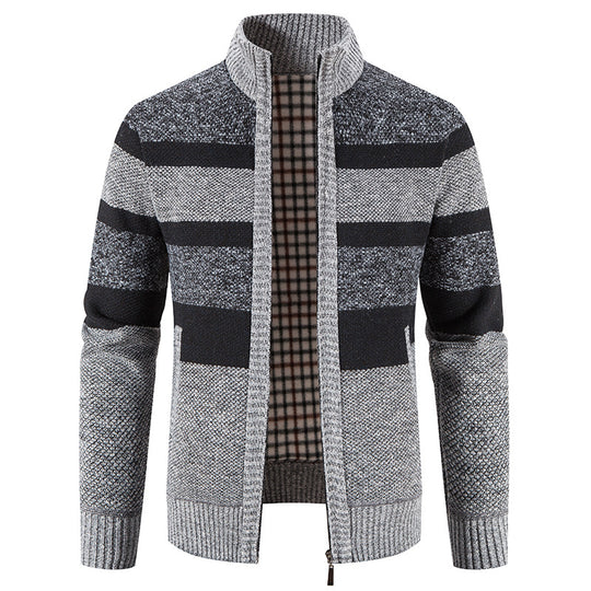 Herren modische Strickjacke mit einem modernen und vielseitigen Karomuster EB