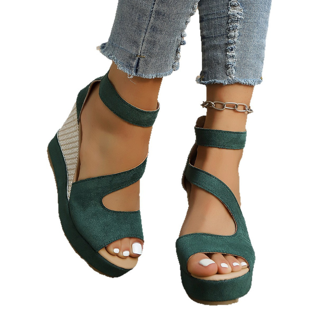 Damen Wedge-Sandalen mit flexiblem Riemendesign und bequemer Sohle EB
