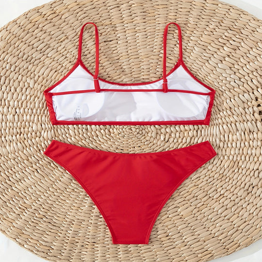 Damen Bikini-Set mit gefüttertem Oberteil und hoch geschnittenem Slip EB
