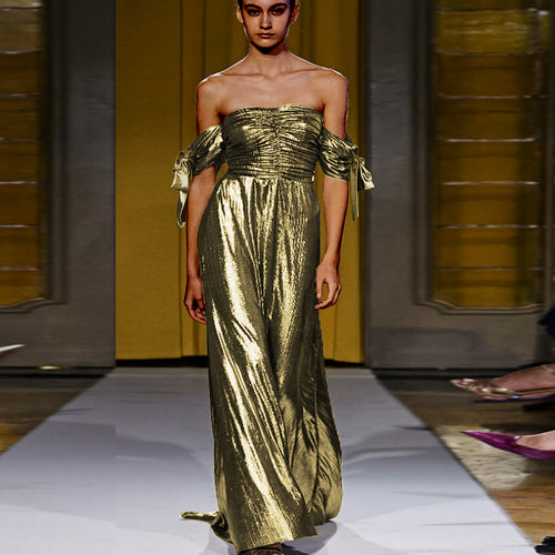 Damen glamouröses Abendkleid mit schulterfreiem Design und eleganten Raffungen EB