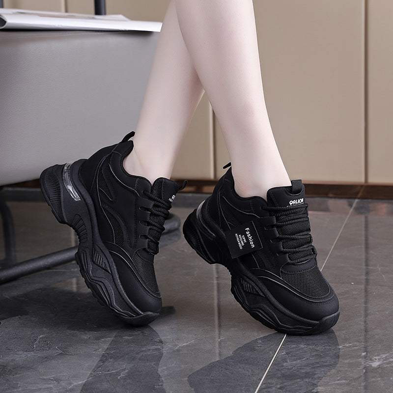 Damen modische Chunky Sneakers mit atmungsaktivem Obermaterial und dämpfendem Komfort EB