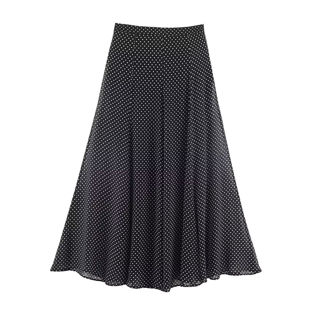 Damen Maxirock mit elegantem Pünktchenmuster und fließendem Schnitt EB