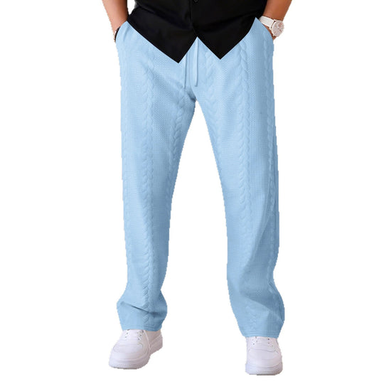 Herren elegante Freizeithose mit strukturiertem Design und elastischem Bund EB